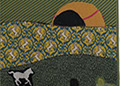 Petit cheval à l'éclipse collage soies