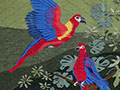 Deux aras de Guyane haute-lice laine et coton