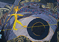 Le funambule collage soie