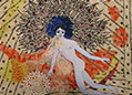 La femme aux ailes déployées collage soie sur tarlatane